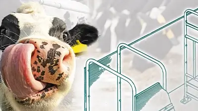 Gesicht einer Kuh mit Zeichnung