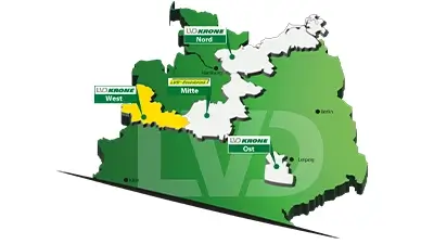 Abbildung der LVD Krone Standorte auf einer Karte